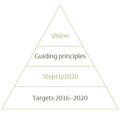 Vision, guiding principles and StepUp2020 strategy (graphic)