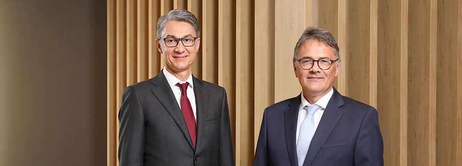 Roland Matt, Group CEO and Georg Wohlwend, Chairman of the Board of Directors (portraits)